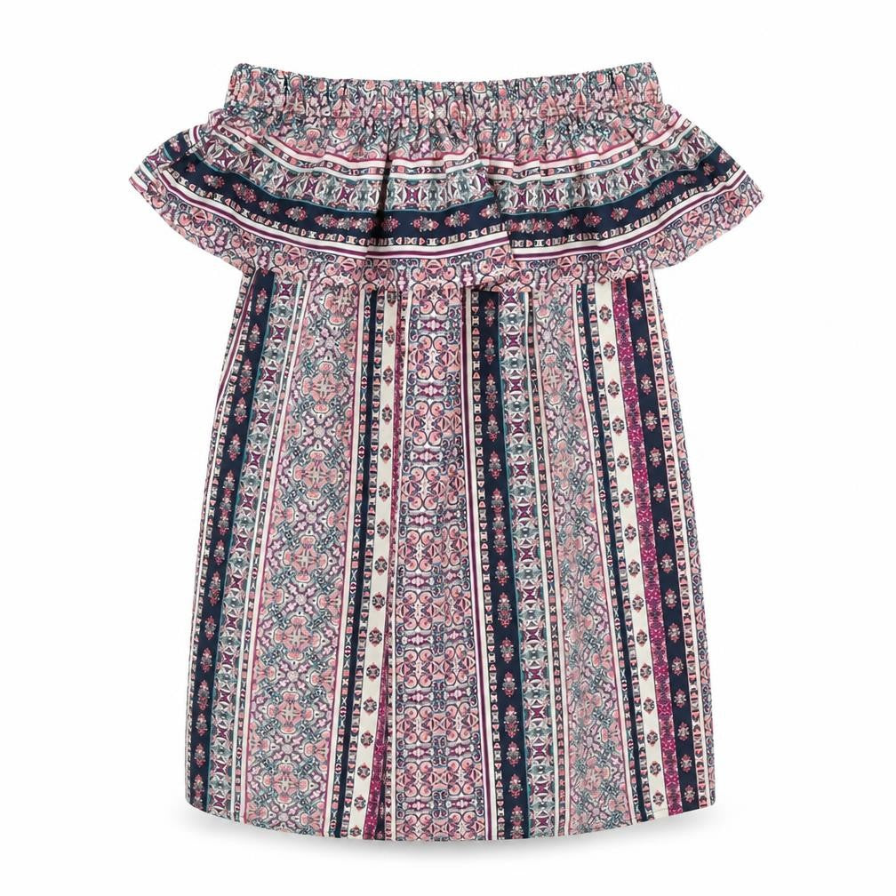 Front view of Primark women’s multicoloured paisley mini, size UK 10