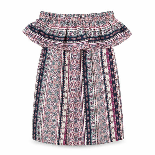 Front view of Primark women’s multicoloured paisley mini, size UK 10
