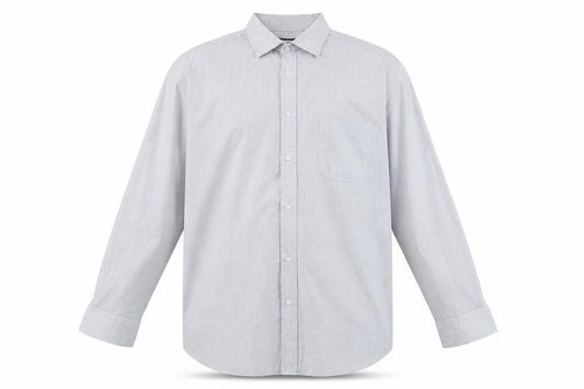 Front view of Debenhams men’s grey button-up, size 48