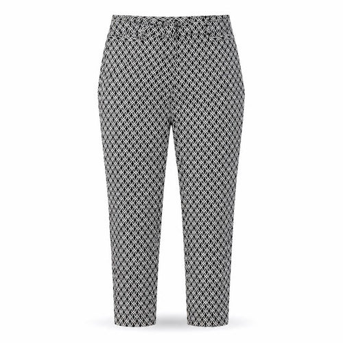Dunnes Womens White Geometric  Trousers  Size 8 L26 in