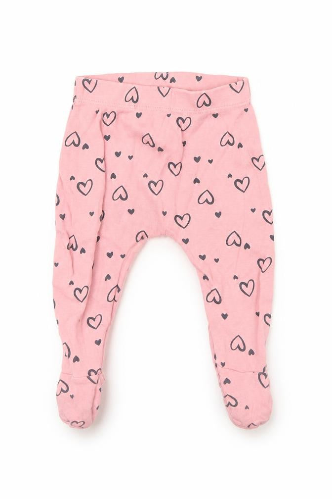 George Girls Pink Geometric  Capri Leggings Size 3-6 Months  - Hearts