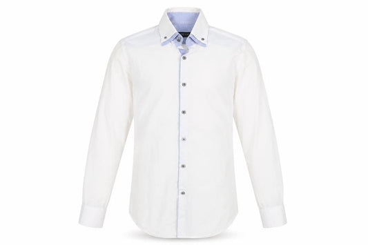 Front view of Twisted Soul men’s white button-up, size S