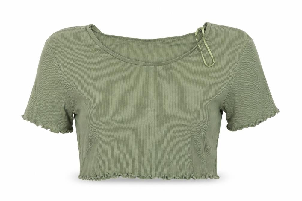 Select Womens Green   Cropped T-Shirt Size 8
