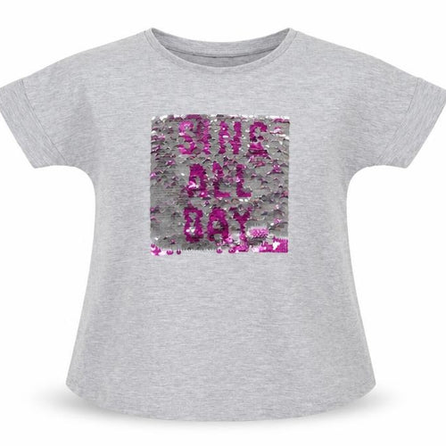 F&F Girls Grey  Jersey Basic T-Shirt Size 5-6 Years