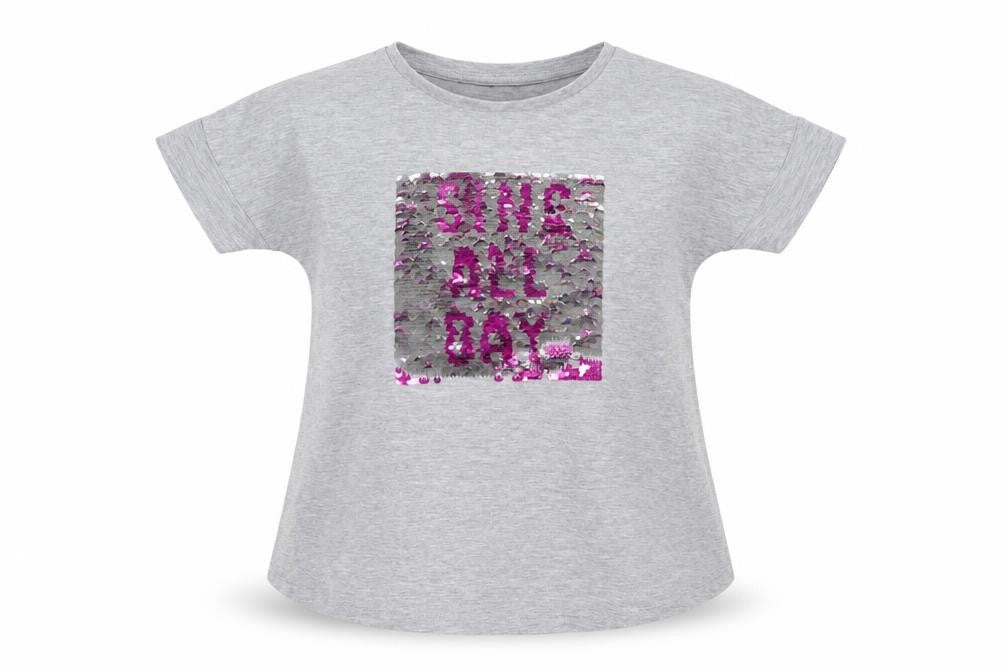 F&F Girls Grey  Jersey Basic T-Shirt Size 5-6 Years