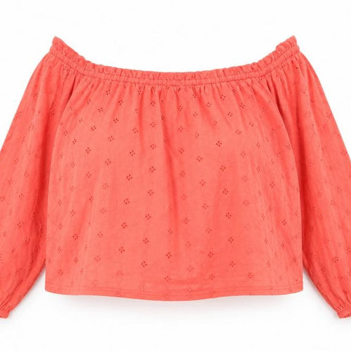 New Look Womens Orange Floral Jersey Basic Blouse Size 18