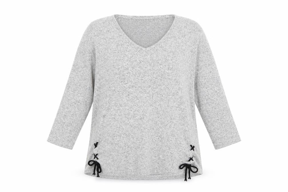Papaya Womens Grey  Knit Pullover Jumper Size 14  - Lace up detail
