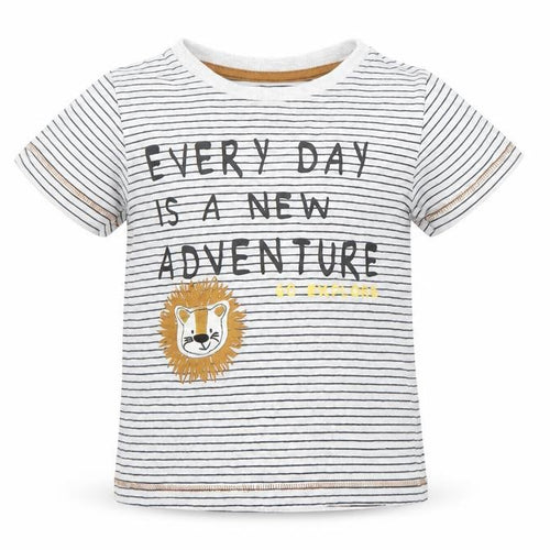 Preworn Boys White Striped  Basic T-Shirt Size 2-3 Years