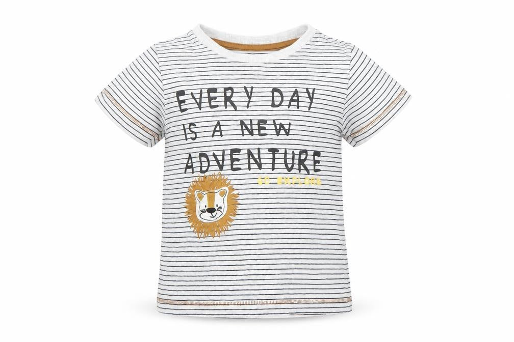 Preworn Boys White Striped  Basic T-Shirt Size 2-3 Years