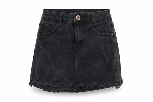 Front view of Zara women’s black a-line skirt, size UK 6