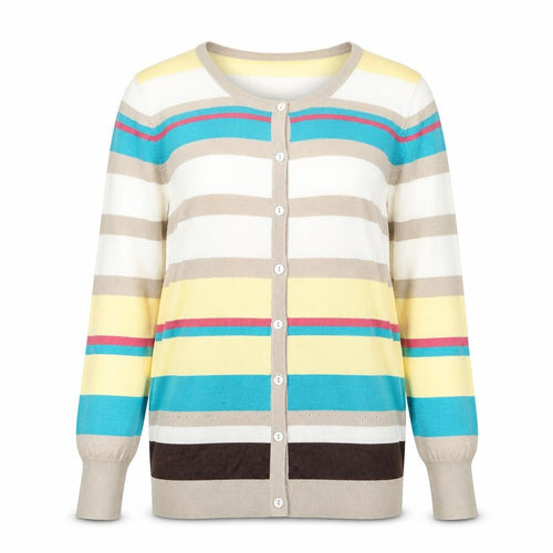 Oasis Womens Multicoloured Striped Knit Cardigan Jumper Size XS