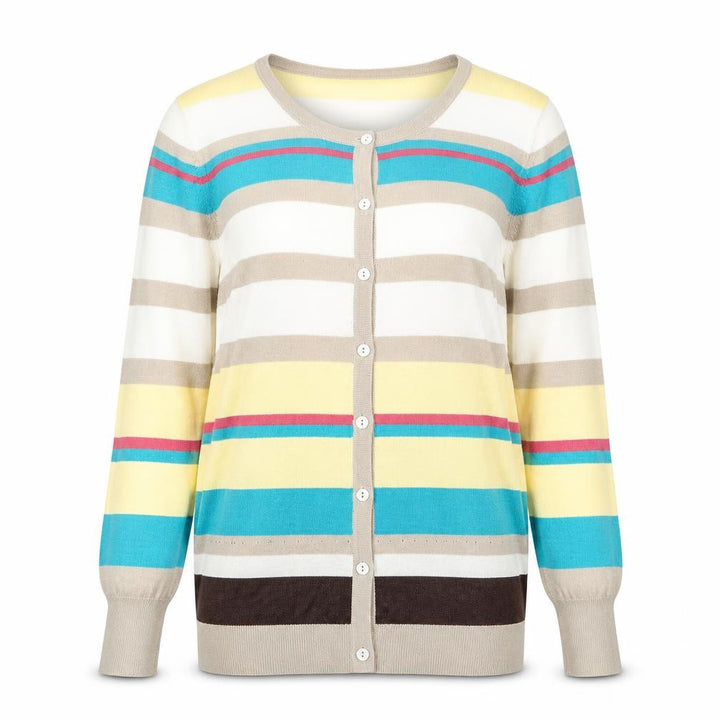 Oasis Womens Multicoloured Striped Knit Cardigan Jumper Size XS