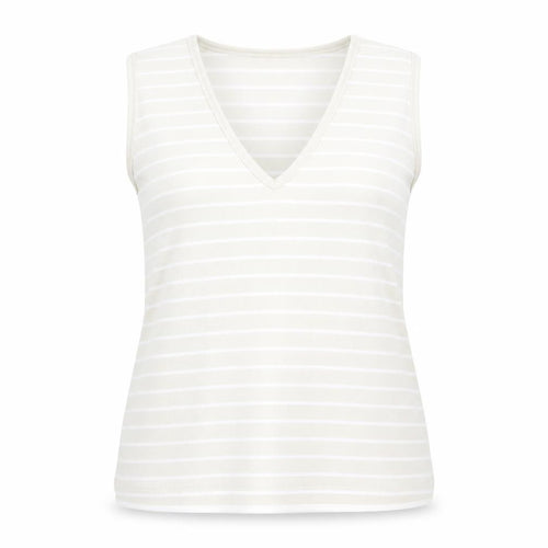 Ellie Louise Womens Beige Striped  Basic T-Shirt Size XL