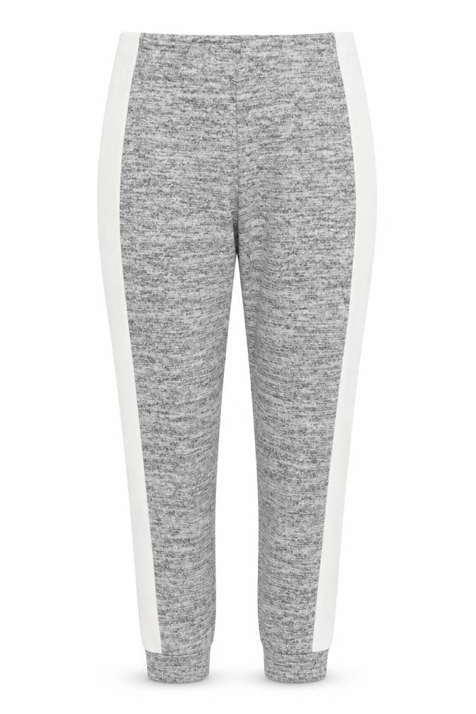 Boohoo Womens Grey Striped Sweatpants Trousers Size 10 L28 in