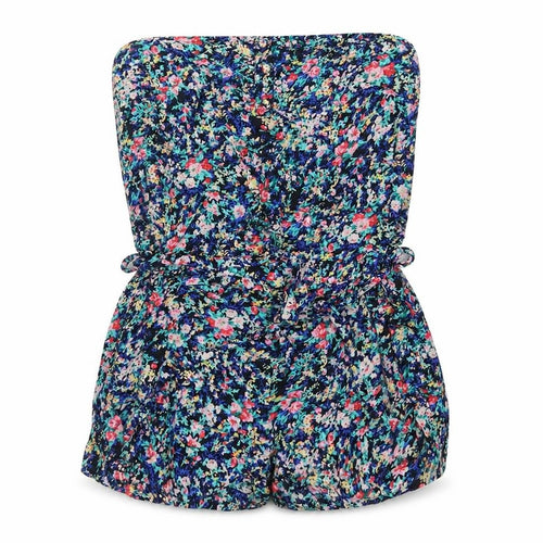 Paris Womens Blue Floral  Playsuit One-Piece Size S