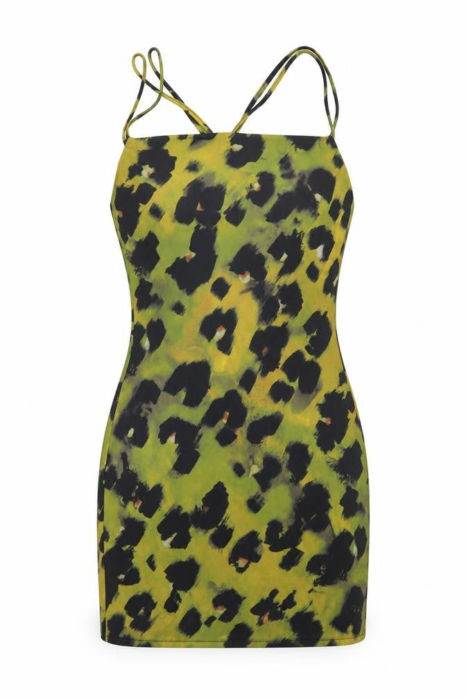 ASOS Womens Yellow Animal Print  A-Line  Size 8
