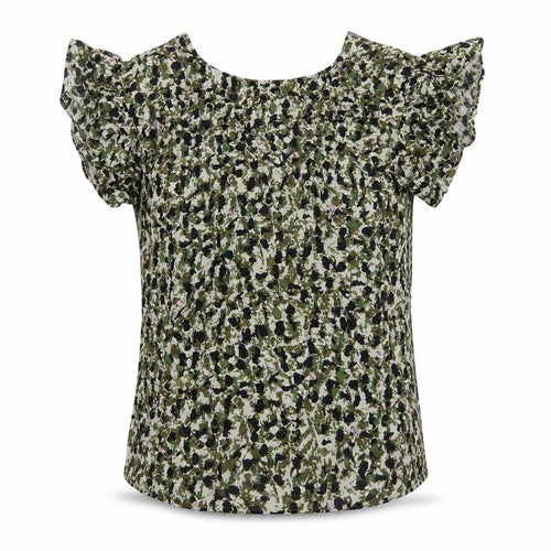 Nutmeg Womens Green Floral  Basic T-Shirt Size 8