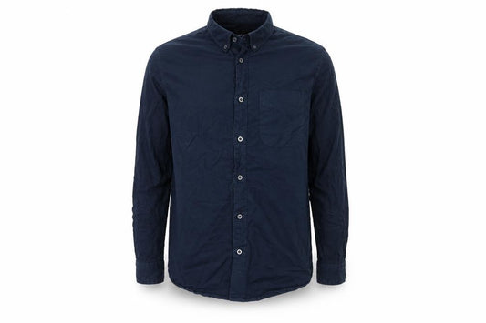 Front view of D-Struct men’s blue button-up, size XL