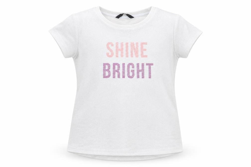 George Girls Silver   Basic T-Shirt Size 10-11 Years  - Shine Bright