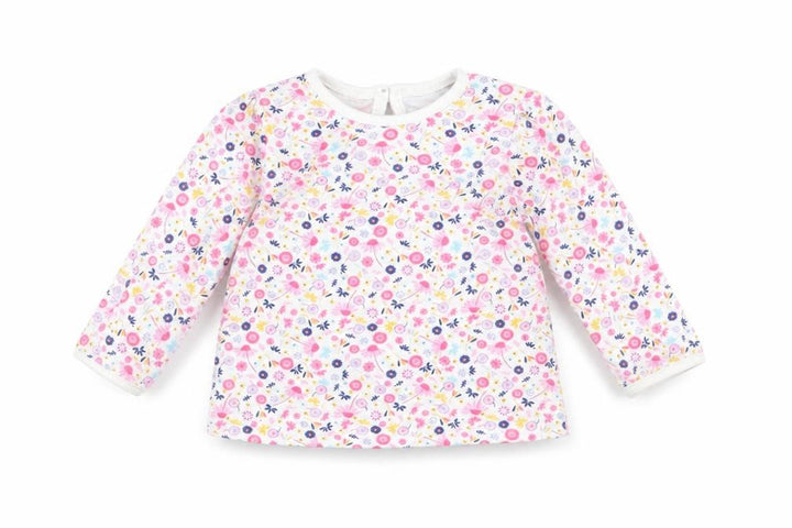 George Girls White Floral Basic T-Shirt Size 3-6 Months