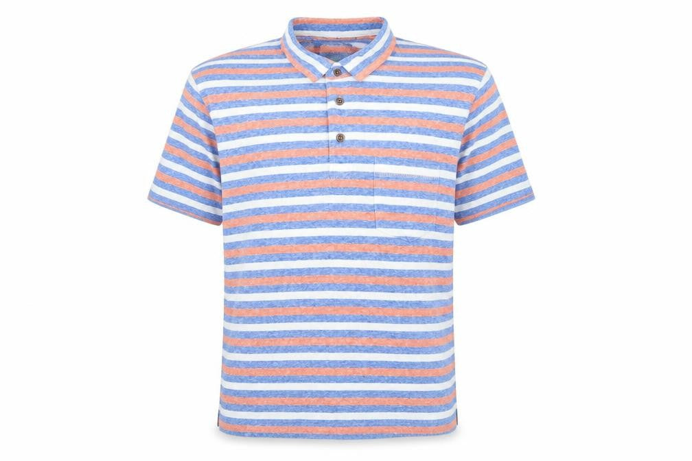 Matalan Mens Blue Striped   Polo Size L
