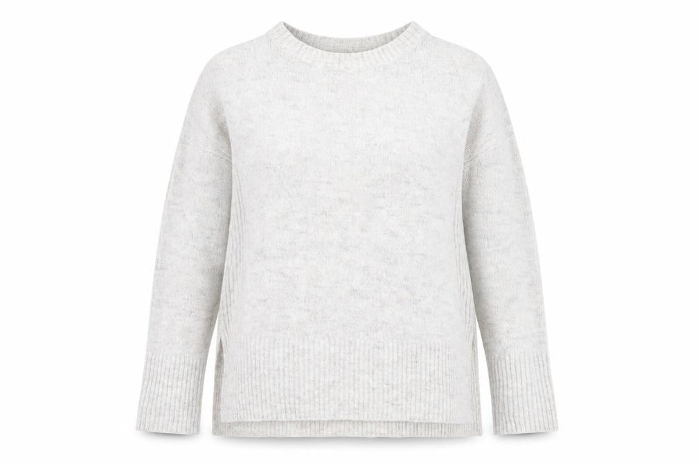 Front view of H&M women’s grey jumper, size M