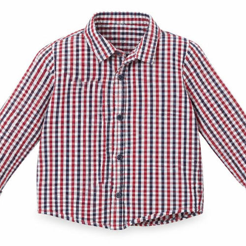 Rebel Boys Red Check  Basic Button-Up Size 4-5 Years