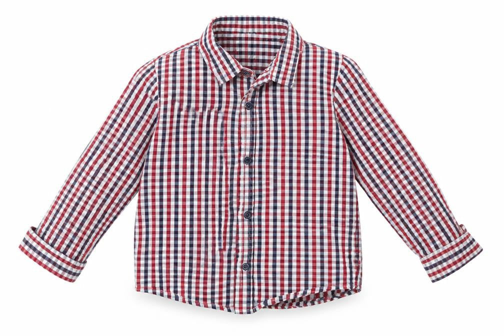 Rebel Boys Red Check  Basic Button-Up Size 4-5 Years