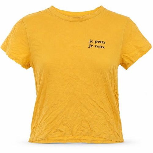 Divided by H&M Womens Yellow   Cropped T-Shirt Size XS