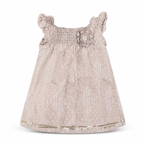 F&F Girls Brown Geometric  Basic Blouse Size 3-4 Years