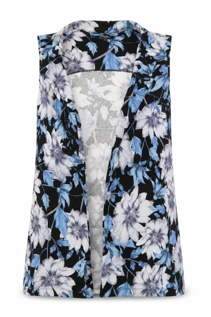New Look Womens Blue Floral  Cardigan Jumper Size 10