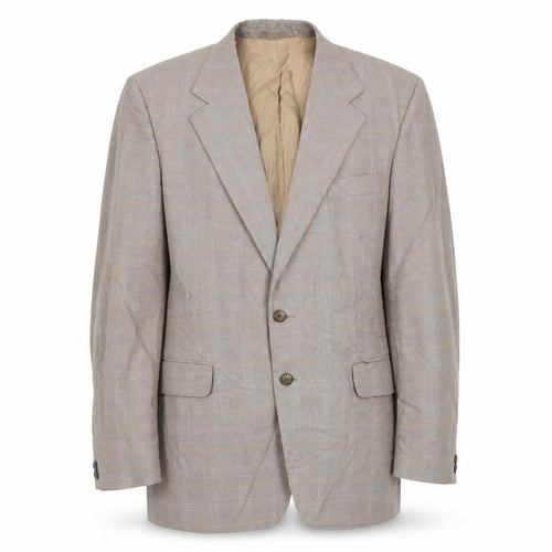 Preworn Mens Beige Plaid  Jacket Suit Jacket Size M