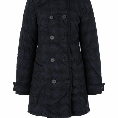 New Look Womens Blue Plaid  Overcoat Coat Size 14