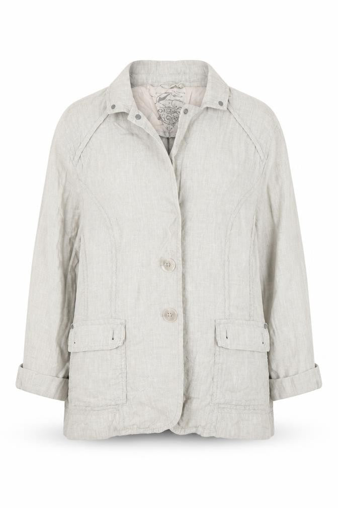 Front view of Olsen women’s grey jacket suit jacket, size UK 12
