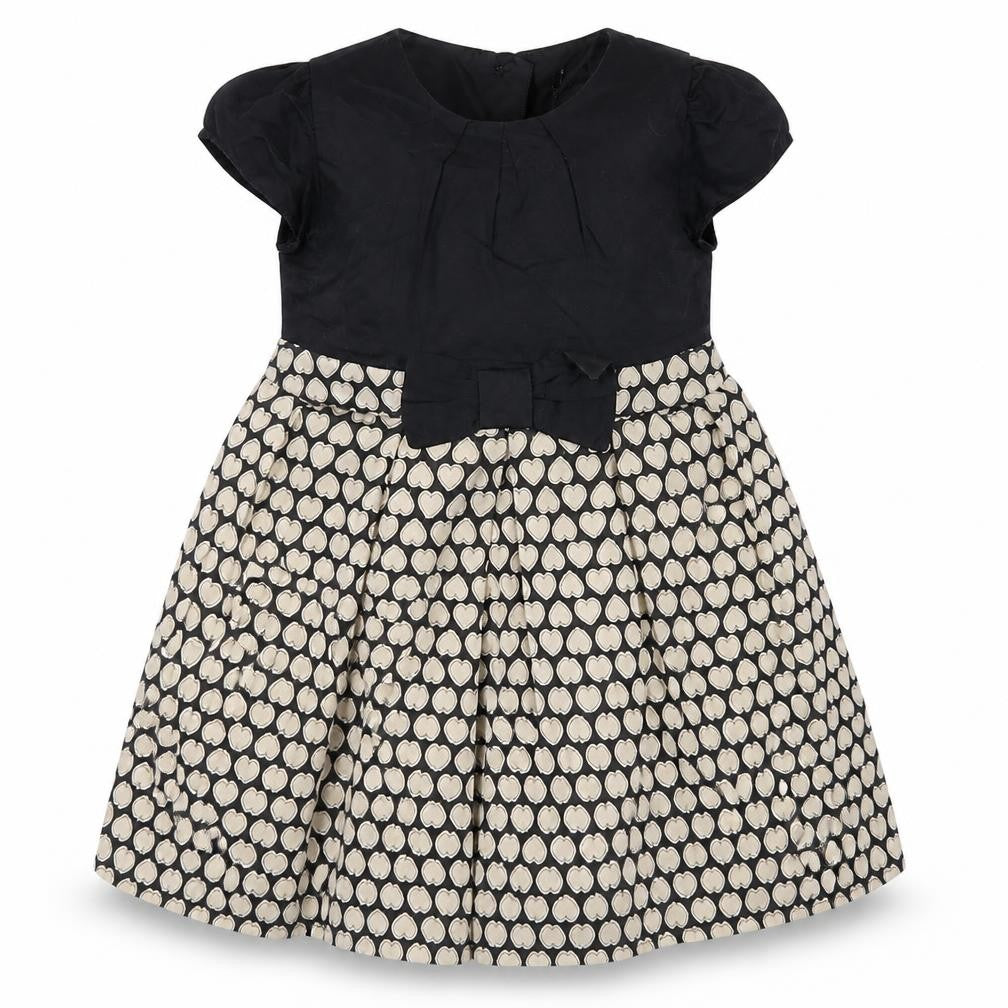 no brand Girls Gold   Skater Dress  Size 12-18 Months  - hearts