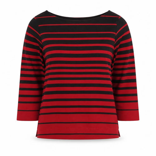 Joie De Vivre Womens Red Striped  Pullover Jumper Size L