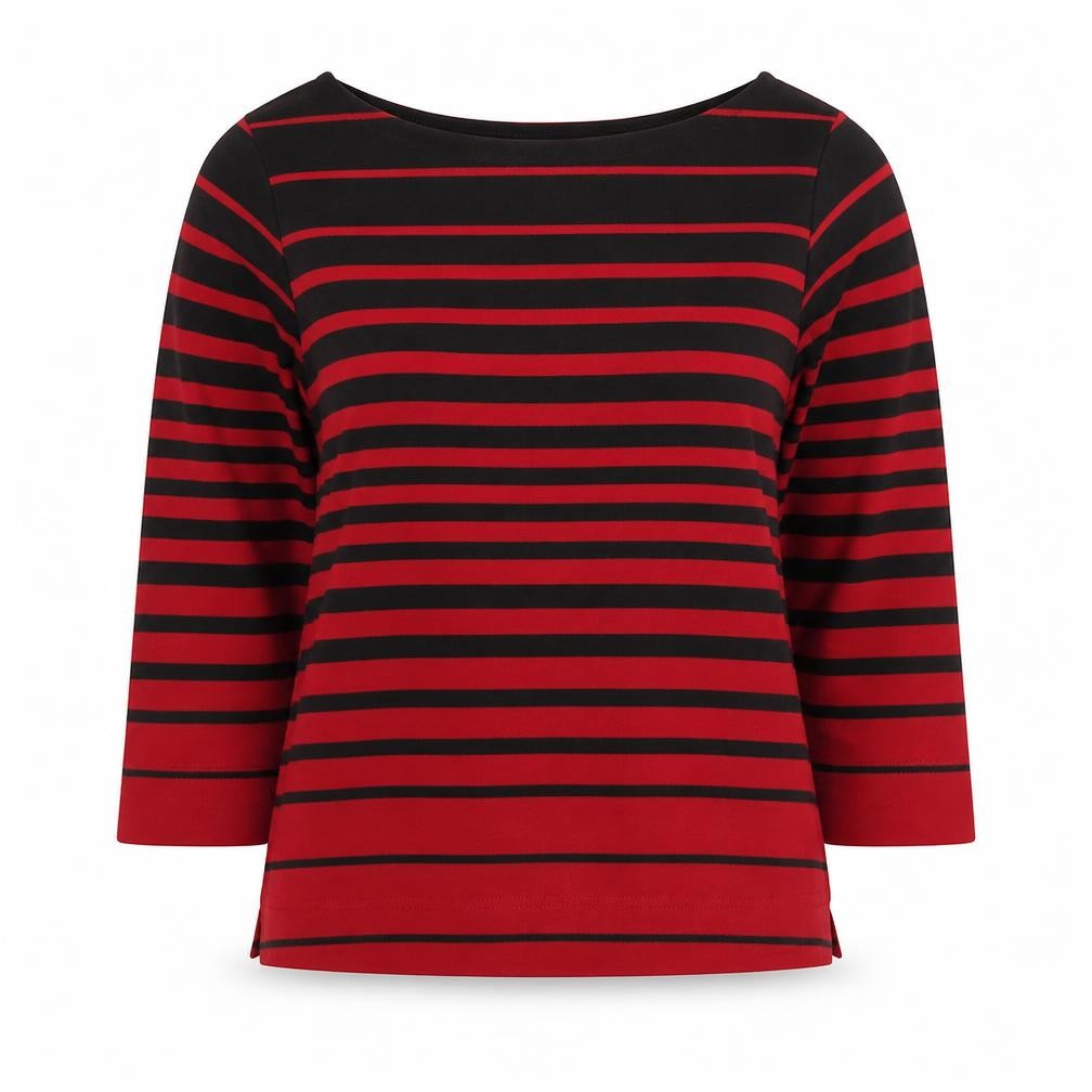 Joie De Vivre Womens Red Striped  Pullover Jumper Size L