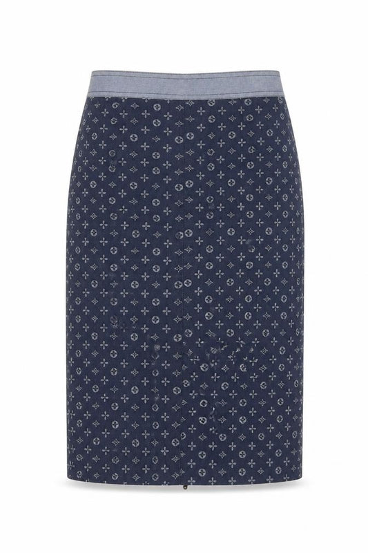 Front view of Vintage women’s blue straight & pencil skirt, size UK 10