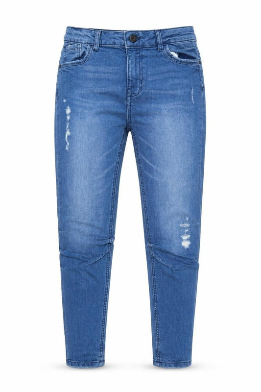 Front view of Denim & Co. girls’ blue denim skinny jeans, size 12, years