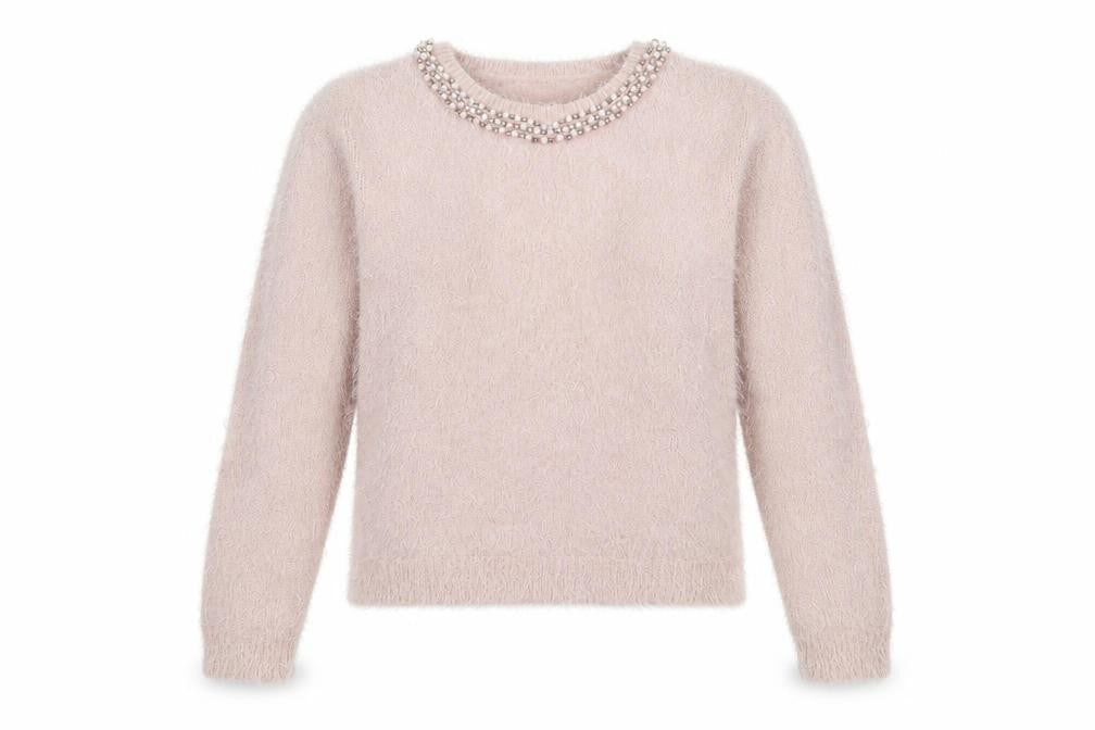 Select Womens Pink  Knit Pullover Jumper Size 10  - Embelished Neckline