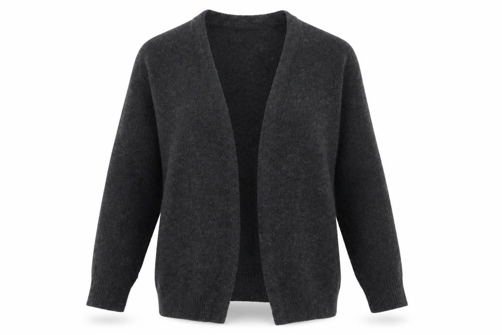 Front view of H&M women’s gold knit cardigan jumper, size S