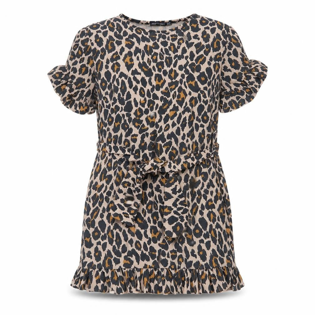 I SAW IT FIRST Womens Brown Animal Print Jersey T-Shirt Dress  Size 8