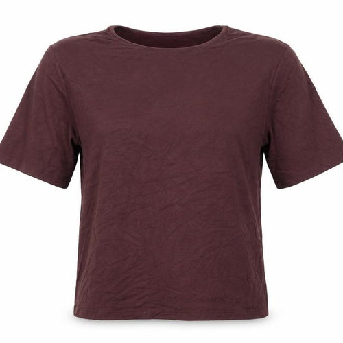ICHI Womens Brown  Jersey Basic T-Shirt Size XS