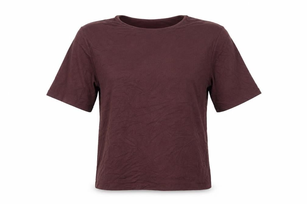 ICHI Womens Brown  Jersey Basic T-Shirt Size XS