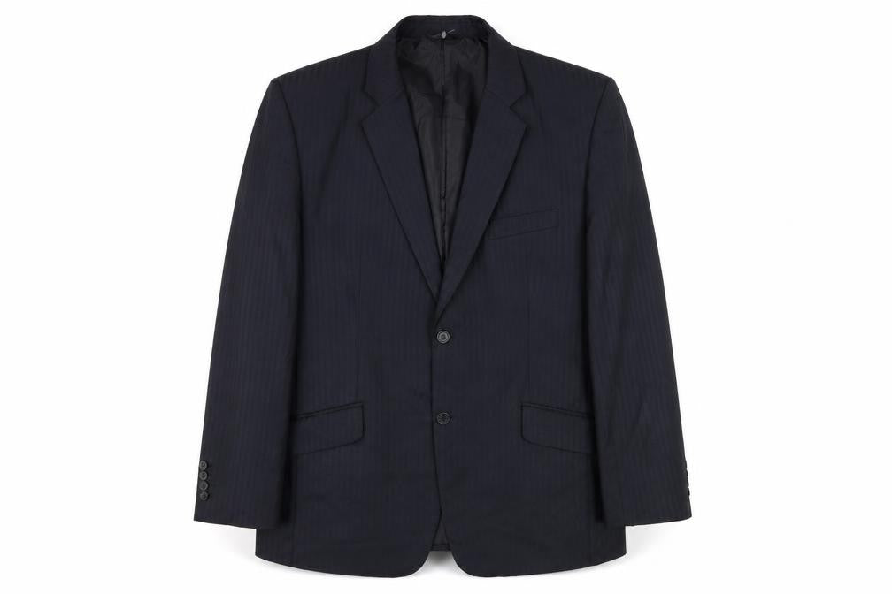 Preworn Mens Blue Striped  Jacket Suit Jacket Size XL