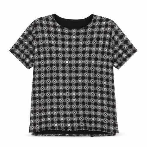 Eye Casuals Womens Black Geometric  Basic T-Shirt Size XL