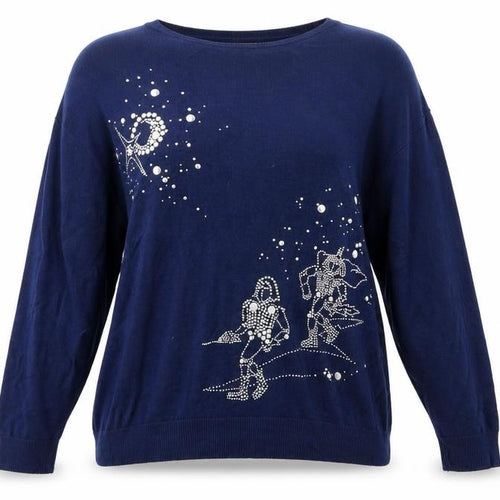 Moxdi Womens Blue  Knit Pullover Jumper Size 10