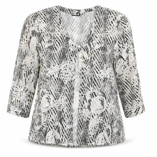 Michael Gold Womens Brown Floral  Basic Blouse Size 2XL