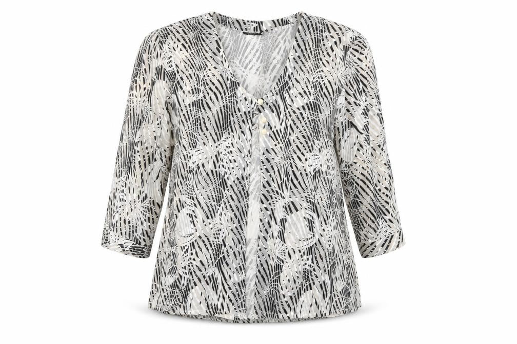 Michael Gold Womens Brown Floral  Basic Blouse Size 2XL