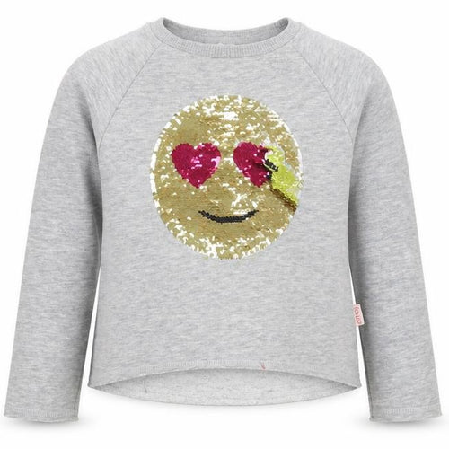 Emoji Girls Grey   Pullover Jumper Size 5 Years